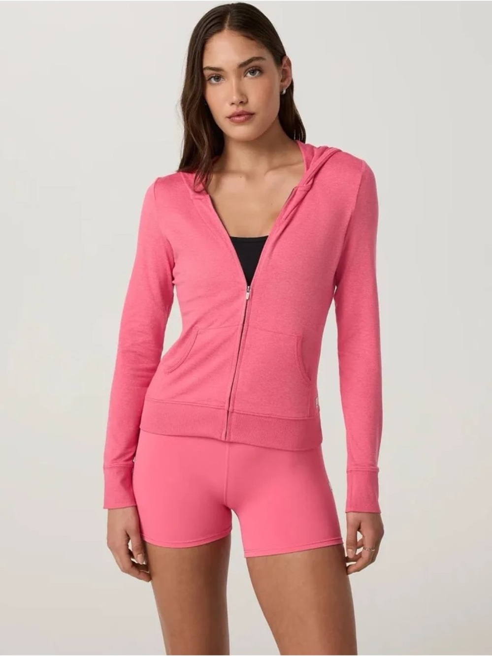 NWOT Vuori Halo Mini Full Zip Hoodie Sunset Pink Heather Size Small S - Picture 10 of 12